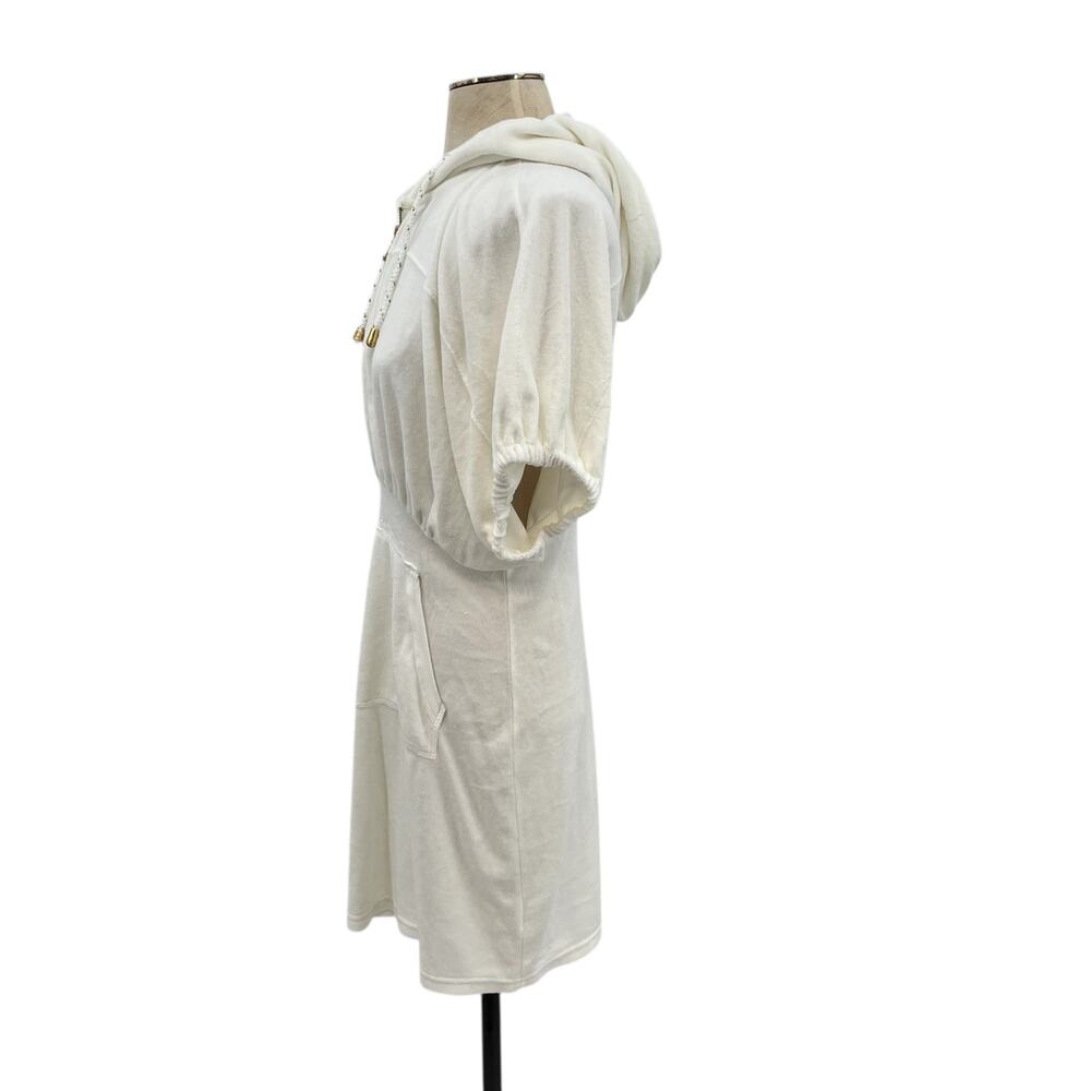Juicy Couture French Terry Dress Cover-Up Y2K Hooded Zip Up White Size Small - Picture 6 of 11